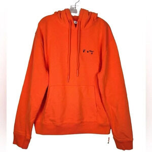 Off-White Virgil Abloh Black Logo Hand Signs Orange Hoodie XL Deadstock 2013